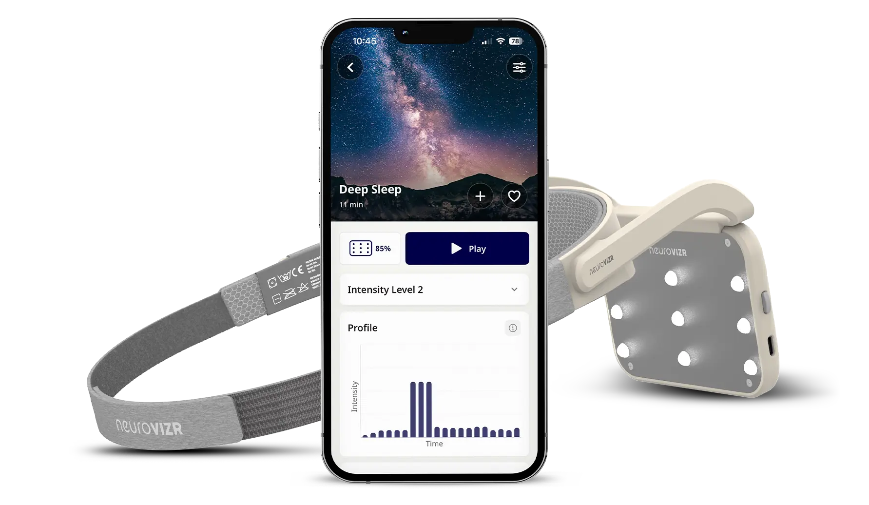 NeuroVIZR light and sound wellness device